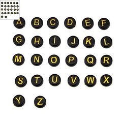 Ακρυλικό Στρογγυλό Περαστό Γράμματα 7mm/4mm (Ø2mm) (430τμχ) - Μαύρο/Χρυσό ΚΩΔ:71020972.001-NG