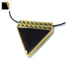 Ακρυλικό Στοιχείο Τρίγωνο με Σμάλτο 39x40mm - Χρυσό/Μαύρο ΚΩΔ:71730037.208-NG