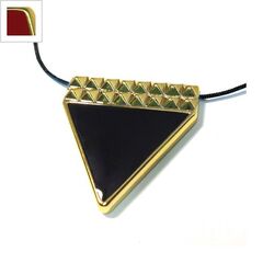Ακρυλικό Στοιχείο Τρίγωνο με Σμάλτο 39x40mm - Χρυσό/Κόκκινο Σκούρο ΚΩΔ:71730037.210-NG