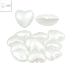 Πέρλα Συνθετική Χάντρα Καρδιά 8x7mm (Ø1mm) - Άσπρο Περλέ ΚΩΔ:80020138.001-NG