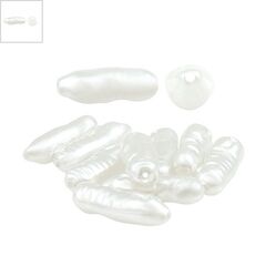 Πέρλα Συνθετική Σωληνάκι Ακανόνιστο 23x8mm (Ø1mm) - Άσπρο Περλέ ΚΩΔ:80020179.001-NG