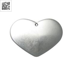 Ακρυλικό Επιμεταλλωμένο Μοτίφ Καρδιά 78mm - 999° Επάργυρο Αντικέ ΚΩΔ:71030200.027-NG