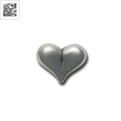 Ακρυλικό Επιμεταλλωμένο Στοιχείο Καρδιά Περαστή 22x17mm - 999° Επάργυρο Αντικέ ΚΩΔ:71030232.027-NG
