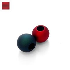 Ακρυλική Χάντρα Μπίλια με Επικάλυψη Καουτσούκ 25mm (Ø9mm) - Κόκκινο Σκούρο Ματ ΚΩΔ:71120023.001-NG