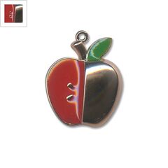 Ακρυλικό Επιμεταλλωμένο Μοτίφ Μήλο με Σμάλτο 36x44mm - Κόκκινο ΚΩΔ:71730022.001-NG