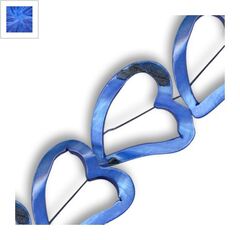 Κοχύλι Στοιχείο Καρδιά Περαστή με Τρύπα 31x36mm - Μπλε ΚΩΔ:74020098.012-NG