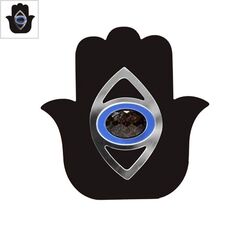 Πλέξι Ακρυλικό Επιτραπέζιο Χέρι Χάμσα Μάτι 103x106mm - Μαύρο/ Ασημί Καθρέπτης/ Μπλε Ανοιχτό/ Μαύρη Πέτρα ΚΩΔ:71481006.001-NG