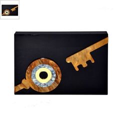 Πλέξι Ακρυλικό Επιτραπέζιο Κλειδί Μάτι Γούρι140x97mm - Μαύρο/Χρυσό Ανοιχτό Περλέ/Γκρι Μωσαϊκό/Χρυσός Καθρέπτης/Μαύρο ΚΩΔ:71481027.001-NG