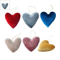Βελούδινο Διακοσμητικό Καρδιά Γούρι 14x15cm - Γκρι ΚΩΔ:77780114.002-NG