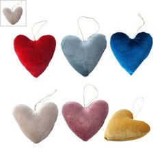 Βελούδινο Διακοσμητικό Καρδιά Γούρι 14x15cm - Μπεζ ΚΩΔ:77780114.004-NG