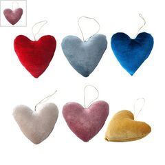Βελούδινο Διακοσμητικό Καρδιά Γούρι 14x15cm - Μωβ ΚΩΔ:77780114.005-NG