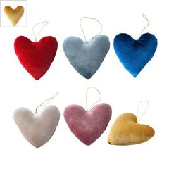 Βελούδινο Διακοσμητικό Καρδιά Γούρι 14x15cm - Χρυσό ΚΩΔ:77780114.006-NG