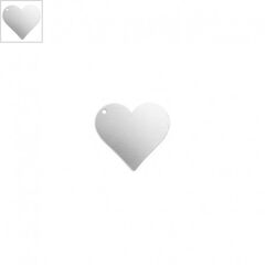 Μετ. Επιφάνεια Καρδιά Impress Art 19mm (Ø1.3mm) (9τμχ) - Ασημί ΚΩΔ:78920043.144-NG
