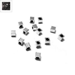 Μεταλλική Μπρούτζινη Χάντρα Κύβος 3x3mm (Ø1.5mm) - Μεταλλικό Μαύρο ΚΩΔ:78010063.021-NG