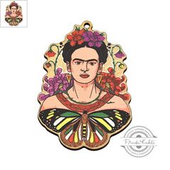 Ξύλινο Μοτίφ Frida Kahlo 39x55mm - Multi ΚΩΔ:76460668.001-NG