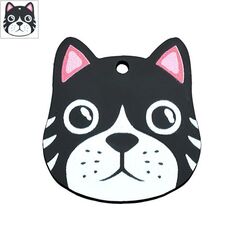 Πλέξι Ακρυλικό Μοτίφ Κεφάλι Γάτας 33x35mm - Μαύρο/ Multi ΚΩΔ:71460729.001-NG