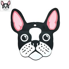 Πλέξι Ακρυλικό Μοτίφ Κεφάλι Σκύλου 48mm - Μαύρο/ Multi ΚΩΔ:71460731.001-NG