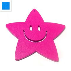Ξύλινο Μοτίφ Χαμογελαστό Αστέρι 70mm - Μπλε ΚΩΔ:76010368.002-NG