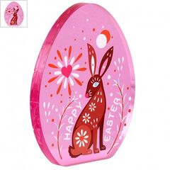 Πλέξι Ακρυλικό Επιτραπέζιο Αυγό Λαγός"HAPPY EASTER" 90x115mm - Ροζ Διαφανές/ Καφέ/ Άσπρο/ Κόκκινο/ Multi ΚΩΔ:7146E024.001-NG
