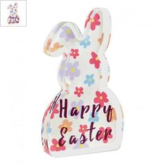 Πλέξι Ακρυλικό Επιτραπέζιο Λαγουδάκι "Happy Easter" 58x98mm - Διαφανές/ Μωβ Σκούρο/ Multi ΚΩΔ:7146E020.001-NG