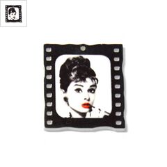Πλέξι Ακρυλικό Μοτίφ Κορνίζα Audrey Hepburn 31x35mm - Άσπρο Μαρμαριζέ/ Μαύρο/ Κόκκινο ΚΩΔ:71460287.281-NG