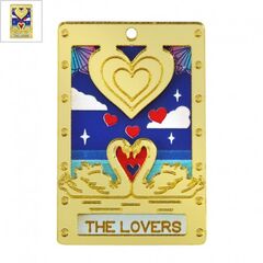 Πλέξι Ακρυλικό Μοτίφ Ταυτότητα Ταρώ Καρδιά “LOVERS” 29x45mm - Μπλε/ Χρυσός Καθρέπτης/ Άσπρο/ Κόκκινο/ Multi ΚΩΔ:71460968.001-NG