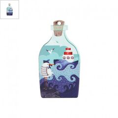 Ξύλινο Μοτίφ Μπουκάλι Θάλασσα Φάρος Πελαργός 37x70mm - Φυσικό/ Μπλε/ Γαλάζιο/ Άσπρο/ Κόκκινο/ Multi ΚΩΔ:76460833.001-NG