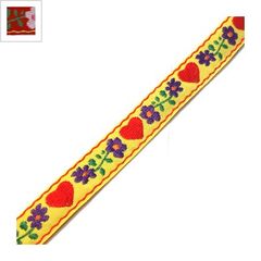 Κορδέλα Πολυεστερική Λουλούδια 14mm (10μέτρα) - Κόκκινο ΚΩΔ:77090177.002-NG