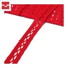 Κορδέλα Δαντέλα Βαμβακερή 10-12mm (10 γιάρδες/πακέτο) - Κόκκινο ΚΩΔ:77090218.004-NG