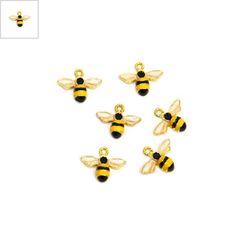 Μεταλλικό Ζάμακ Χυτό Μοτίφ Μέλισσα με Σμάλτο 14x10mm - Κίτρινο/Άσπρο/Μαύρο/24K Επίχρυσο ΚΩΔ:78060621.201-NG