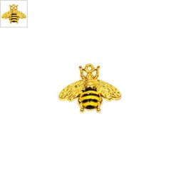 Μεταλλικό Ζάμακ Χυτό Μοτίφ Μέλισσα με Σμάλτο 30x24mm - Κίτρινο/Μαύρο/24K Επίχρυσο ΚΩΔ:78060622.201-NG