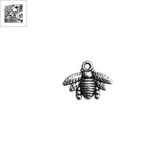 Μεταλλικό Ζάμακ Χυτό Μοτίφ Μέλισσα 22x18mm - 999° Επάργυρο Αντικέ ΚΩΔ:78414329.027-NG