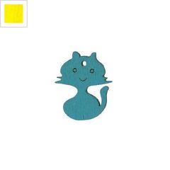 Ξύλινο Μοτίφ Γάτα 25x20mm - Κίτρινο ΚΩΔ:76010204.003-NG