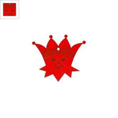 Ξύλινο Μοτίφ Κορώνα 39x33mm - Κόκκινο ΚΩΔ:76010210.001-NG