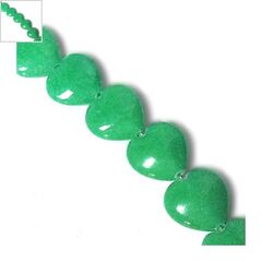 Ημιπολύτιμη Πέτρα Νεφρίτης Στοιχείο Καρδιά Περαστή 10mm - Πράσινο ΚΩΔ:72323003.032-NG