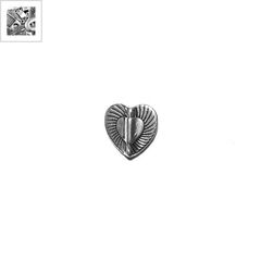 Μεταλλικό Ζάμακ Χυτό Στοιχείο Καρδιά Περαστή 15mm (Ø2mm) - 999° Επάργυρο Αντικέ ΚΩΔ:78413656.027-NG