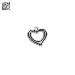 Μεταλλικό Ζάμακ Χυτό Μοτίφ Καρδιά Περίγραμμα 18x17mm - 999° Επάργυρο Αντικέ ΚΩΔ:78414243.027-NG