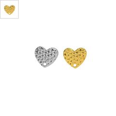 Μεταλλικό Ζάμακ Χυτό Σκουλαρίκι Καρδιά με Tρύπα 12mm - Χρυσό ΚΩΔ:78520027.122-NG