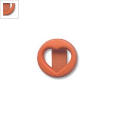 Ακρυλικό Στοιχείο Καρδιά Περαστή 18mm (Ø15x4mm) - Πορτοκαλί ΚΩΔ:71020850.006-NG