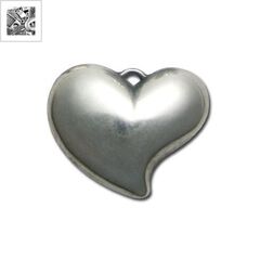 Ακρυλικό Επιμεταλλωμένο Μοτίφ Καρδιά 39x49mm - 999° Επάργυρο Αντικέ ΚΩΔ:71030131.027-NG
