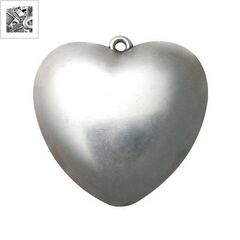 Ακρυλικό Επιμεταλλωμένο Μοτίφ Καρδιά 69mm - 999° Επάργυρο Αντικέ ΚΩΔ:71030199.027-NG