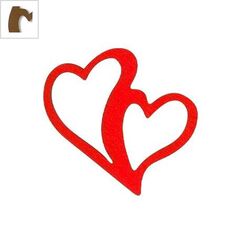 Ξύλινο Μοτίφ Καρδιά Διπλή 52x47mm - Καφέ Σκούρο ΚΩΔ:76010211.002-NG