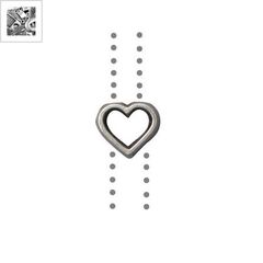 Μεταλλικό Ζάμακ Χυτό Μοτίφ Καρδιά Περαστή 11x9mm (Ø2.2mm) - 999° Επάργυρο Αντικέ ΚΩΔ:78410746.027-NG