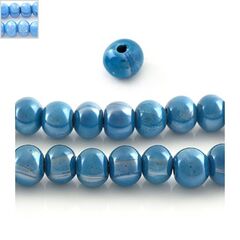 Κεραμική Χάντρα Στρογγυλή Ροδέλα με Σμάλτο 12mm (Ø4mm) - Γαλάζιο Έντονο ΚΩΔ:0220074.0037-NG
