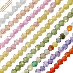 Χάντρα Ροδέλα Κρυσταλλάκι Πολυγωνικό με Ζιργκόν 2mm (191τμχ) - Ροζ/ Κίτρινο/ Multi ΚΩΔ:72070022.010-NG