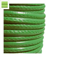 Συνθετικό Δερμάτινο Κορδόνι Στρογγυλό με Ραφή 5mm - Πράσινο Ανοιχτό ΚΩΔ:77020071.025-NG