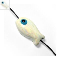 Κεραμική Χάντρα Ψάρι Μάτι Περαστό με Σμάλτο 17mm - Άσπρο/Γαλάζιο/Μαύρο ΚΩΔ:A1085.000206-NG