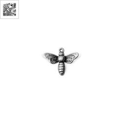 Μεταλλικό Ζάμακ Χυτό Μοτίφ Μέλισσα 19x13mm - 999° Επάργυρο Αντικέ ΚΩΔ:78414325.027-NG