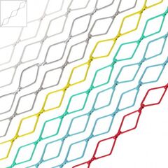 Μεταλλική Ορειχάλκινη (Μπρούτζινη) Αλυσίδα Ρόμβος 9.5x16.5mm - Άσπρο Ματ ΚΩΔ:60020026.041-NG