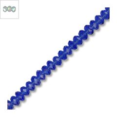 Γυάλινη Χάντρα Ροδέλα Κρυσταλλάκι Πολυγωνικό 4x3mm (~100τμχ) - Οπάκ Άσπρο ΑΒ ΚΩΔ:75040283.087-NG